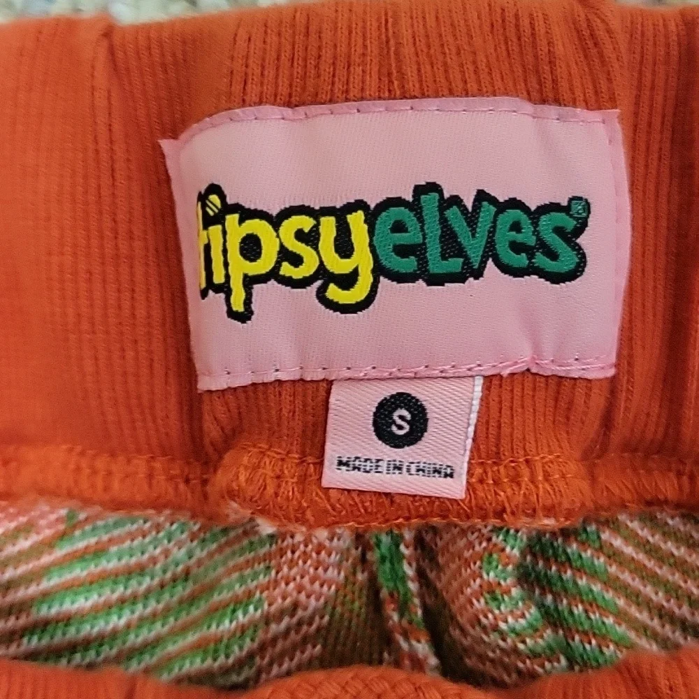 Tipsy Elves Plaid Joggers Red, Green, and White, Women's Small. Festive